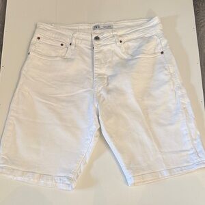 Zara Men White Denim Jean Shorts